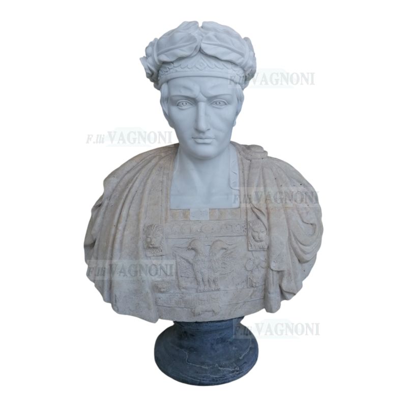 BUSTO IN MARMO DANTE ALIGHIERI CM. 75